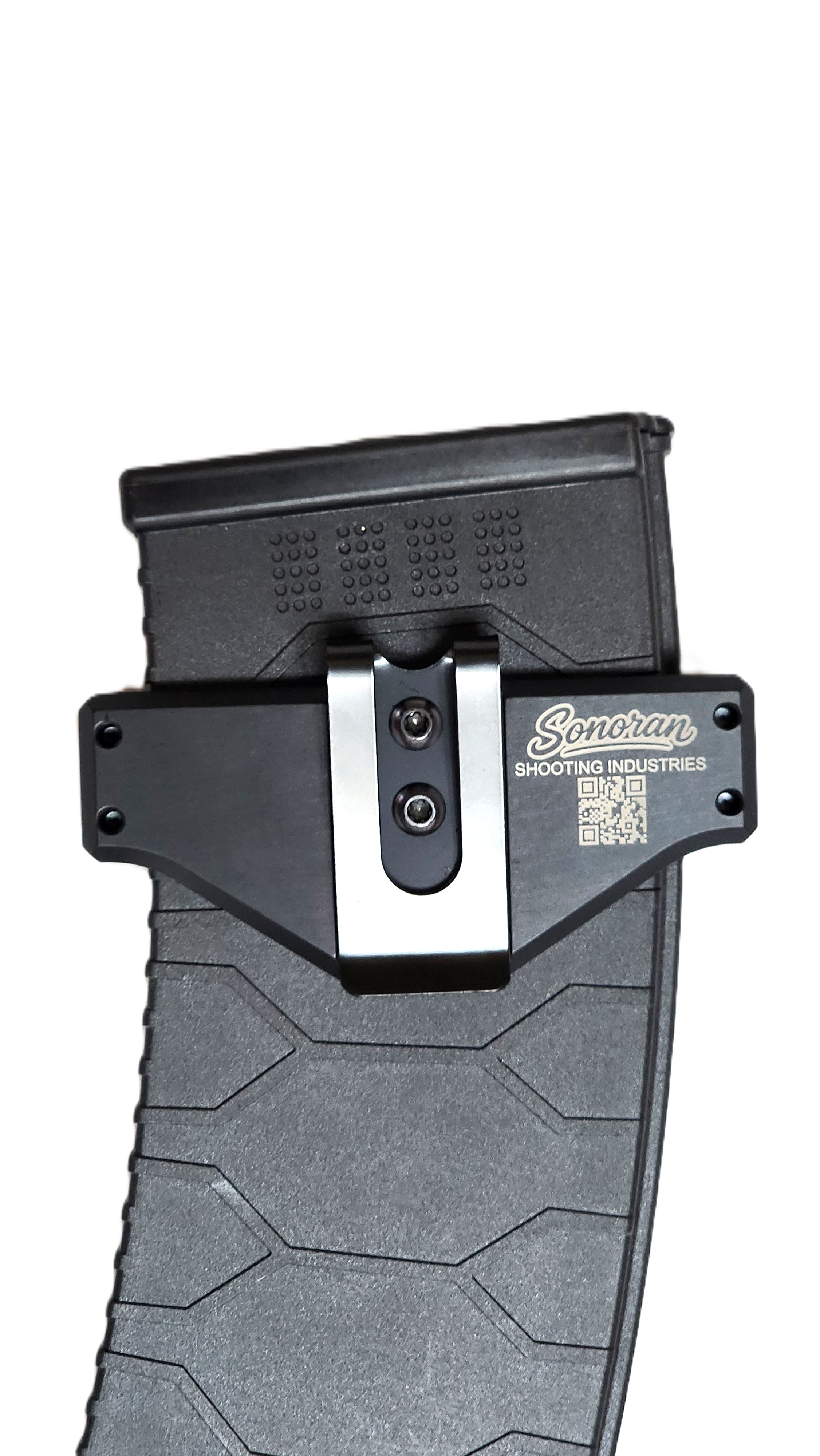 Gen 12 belt clip mounted on a magazine